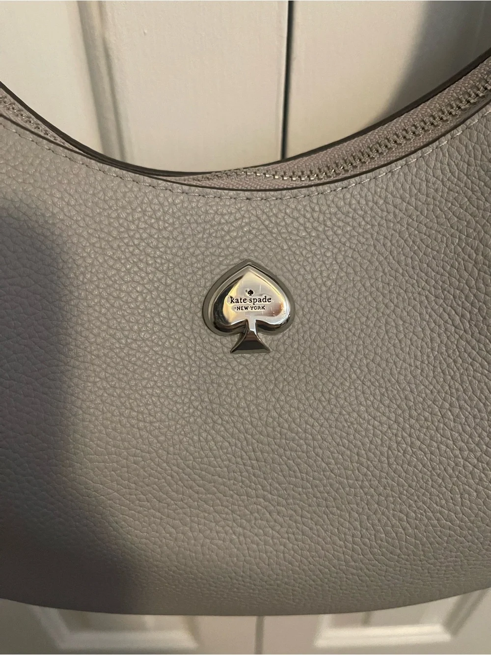 Kate Spade Pebbled Bag in Light Gray